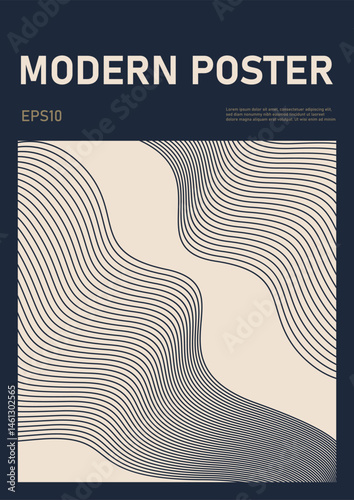 Modern abstract poster, Raster version of high quality and resolution, artwork with geometric postmodern shapes in brutalism aesthetics, minimalistic trendy bold composition, A4