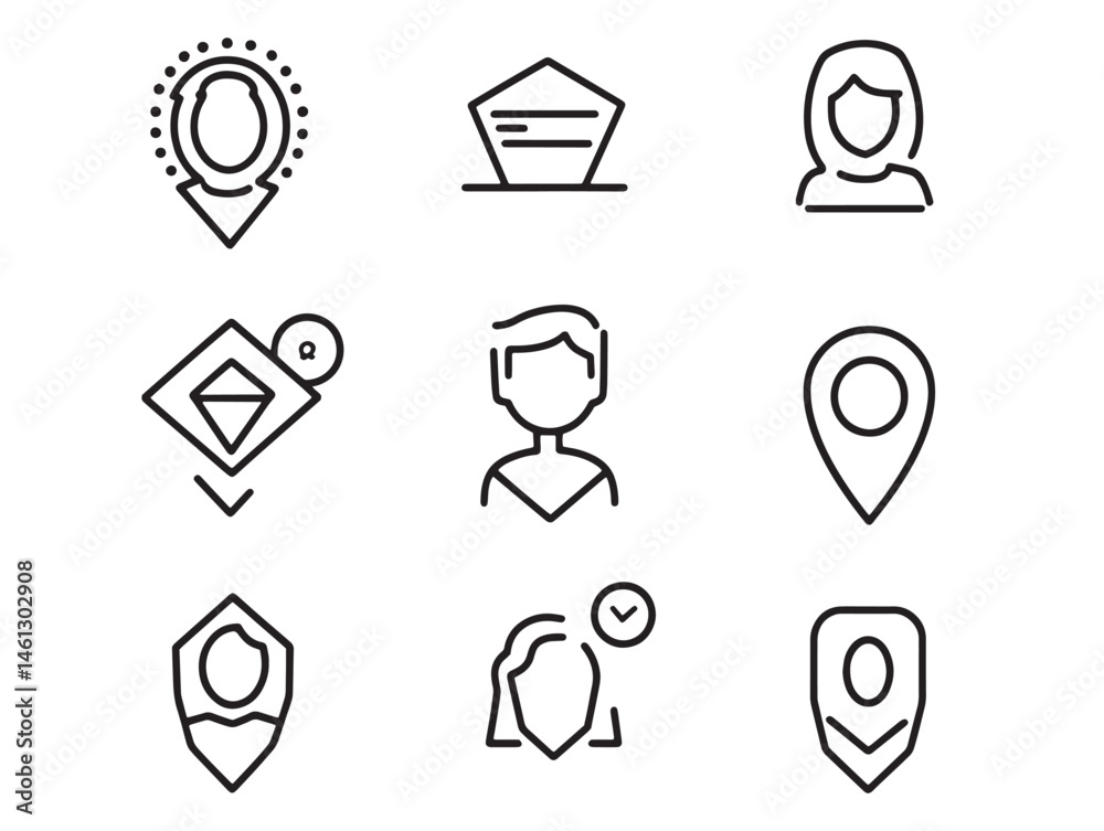CRM System Line Art Illustration for Digital Business Solutions CRM System Line Art Illustration for Digital Business Solutions