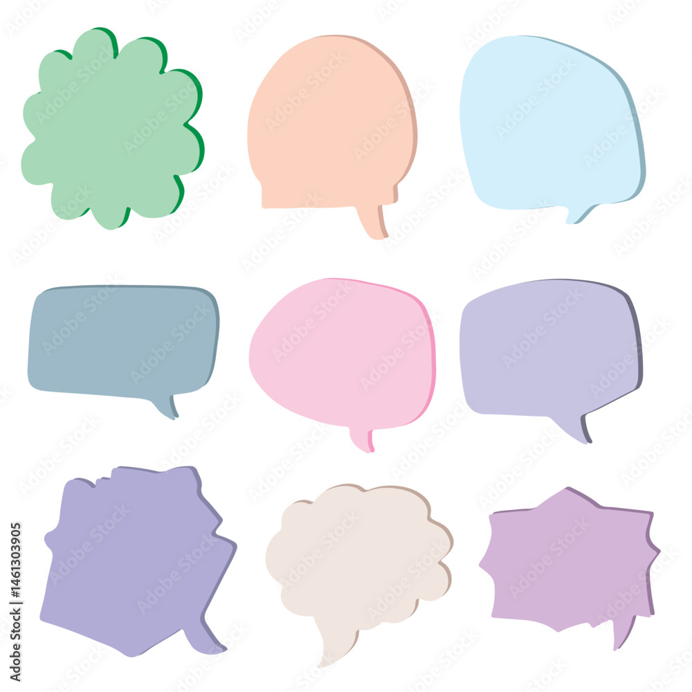 set of colorful speech bubbles set of colorful speech bubbles