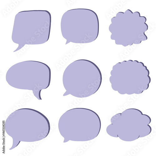 set of speech bubbles