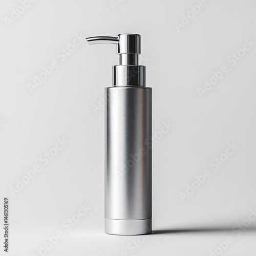 Modern, cylindrical, chrome-like dispenser