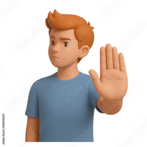 illustration  man with refuse gesture