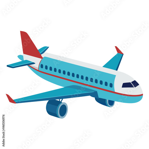 passenger aeroplane  vector image on the white background