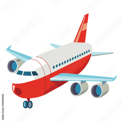 passenger aeroplane  vector image on the white background