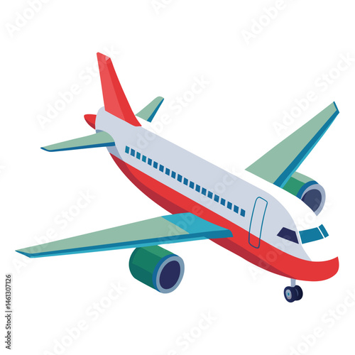 passenger aeroplane  vector image on the white background