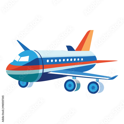 passenger aeroplane  vector image on the white background