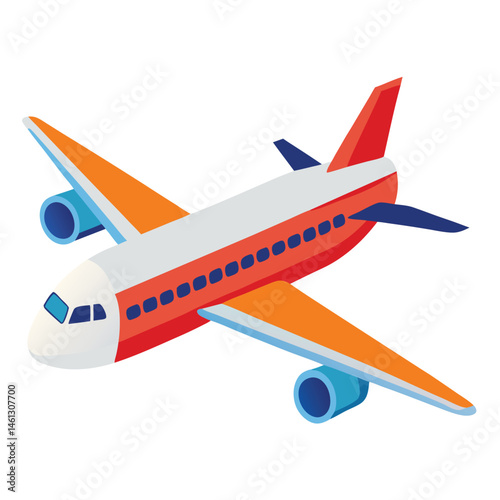 passenger aeroplane  vector image on the white background