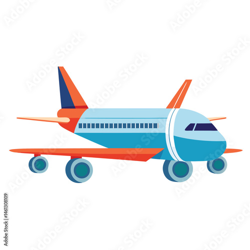 passenger aeroplane  vector image on the white background