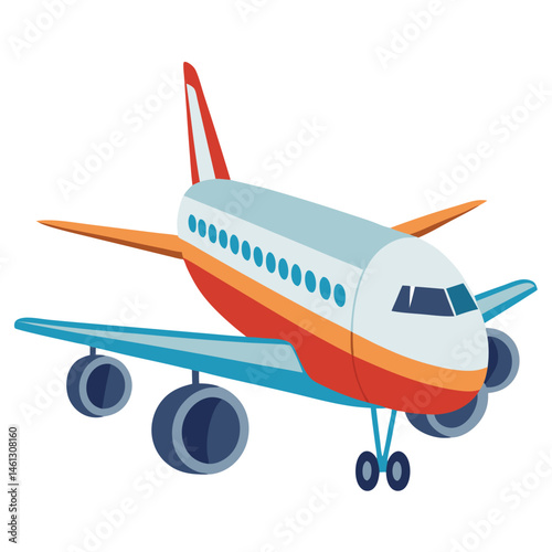 passenger aeroplane  vector image on the white background
