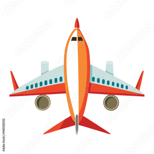 passenger aeroplane  vector image on the white background