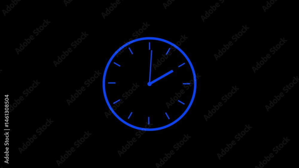 clock icon animation on black background. analog clock timer circle animated. clock icon animation on black background. analog clock timer circle animated.