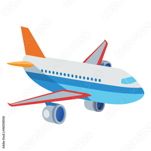 passenger aeroplane  vector image on the white background