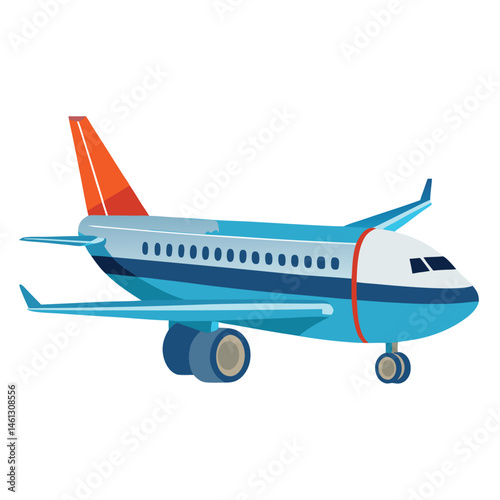 passenger aeroplane  vector image on the white background