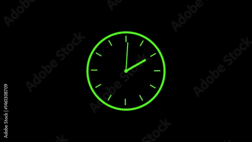 Wallpaper Mural  clock icon animation on black background. analog clock timer circle animated. Torontodigital.ca