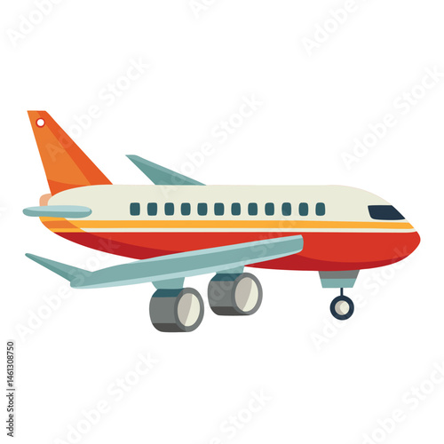 passenger aeroplane  vector image on the white background