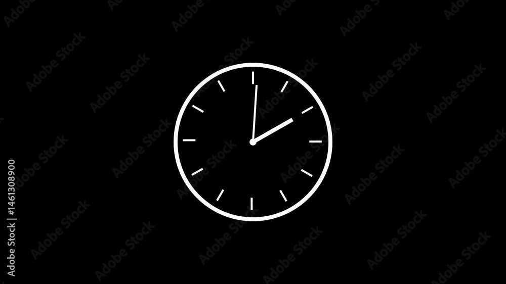 custom made wallpaper toronto digital clock icon animation on black background. analog clock timer circle animated.