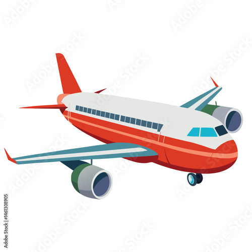 passenger aeroplane  vector image on the white background