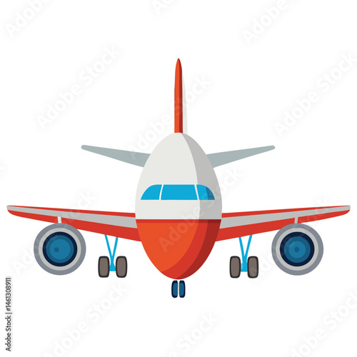 passenger aeroplane  vector image on the white background