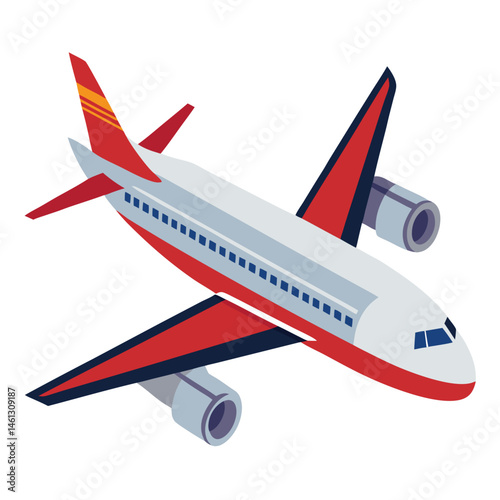passenger aeroplane  vector image on the white background