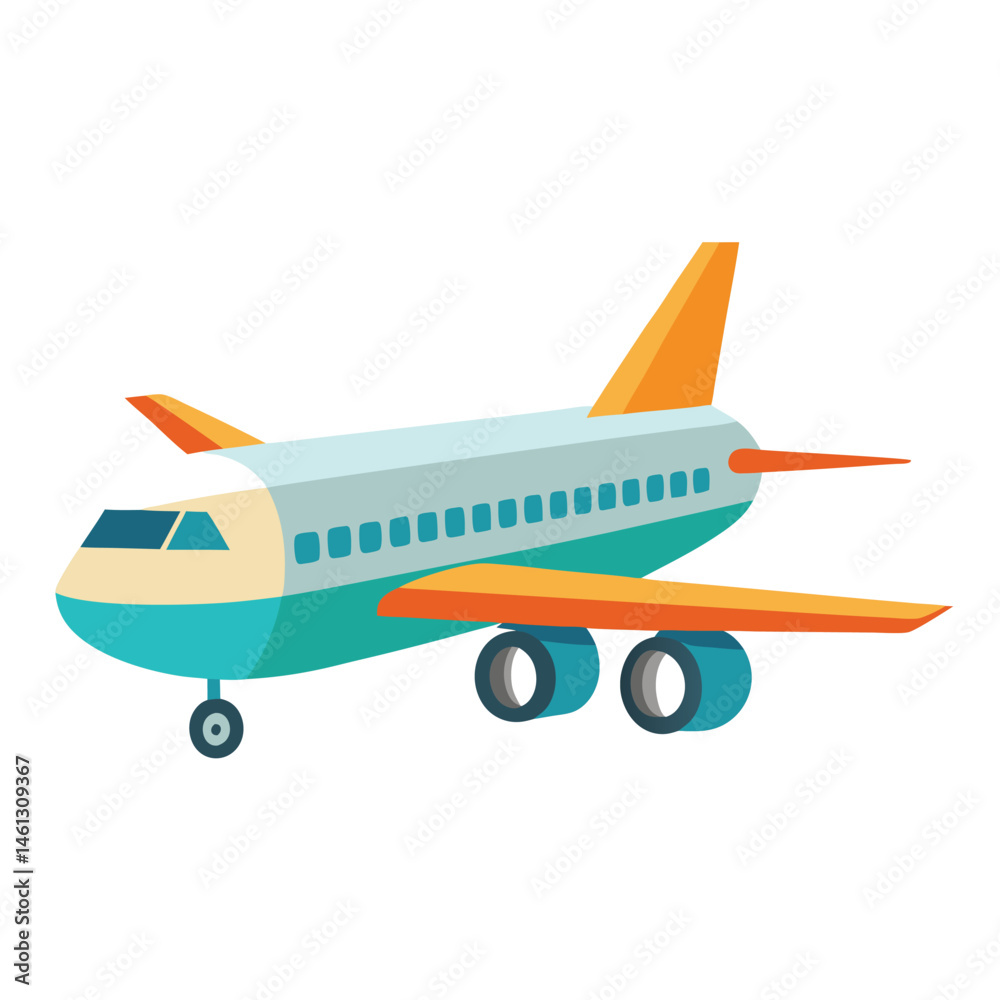 passenger aeroplane vector image on the white background passenger aeroplane vector image on the white background