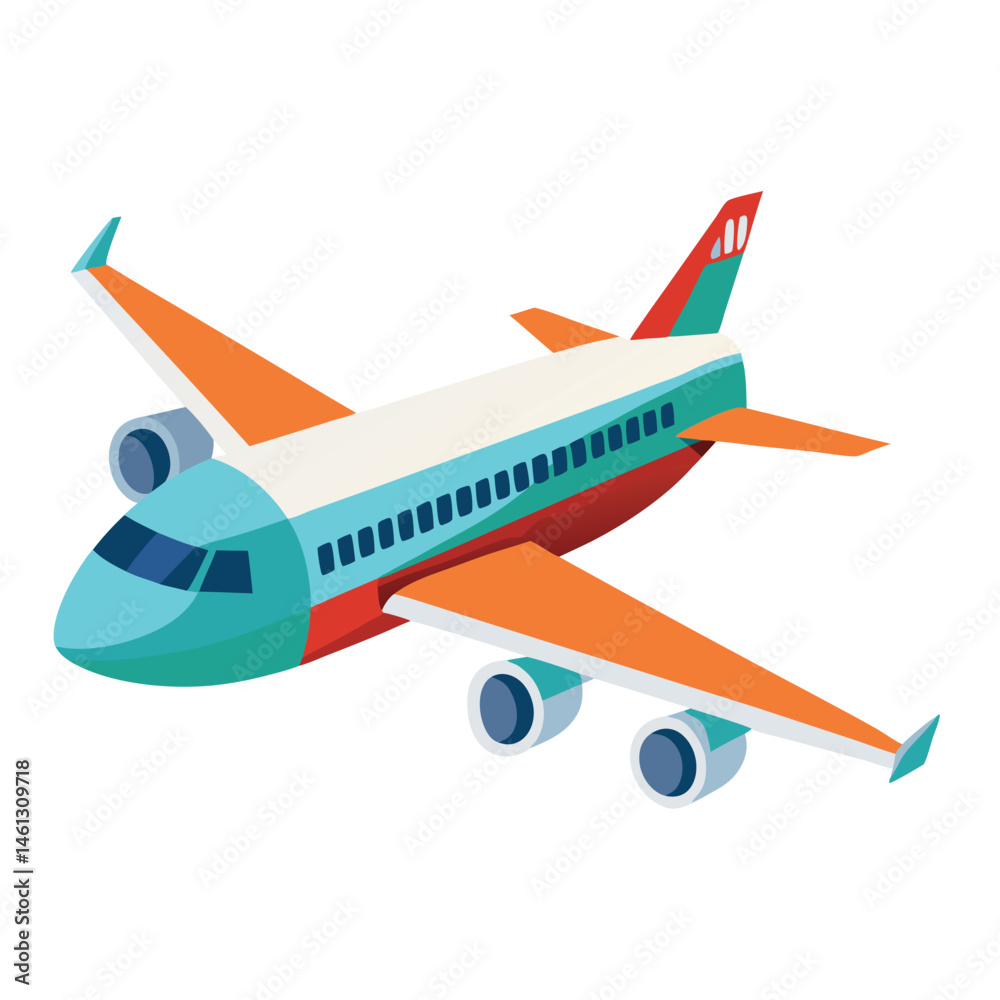 passenger aeroplane  vector image on the white background