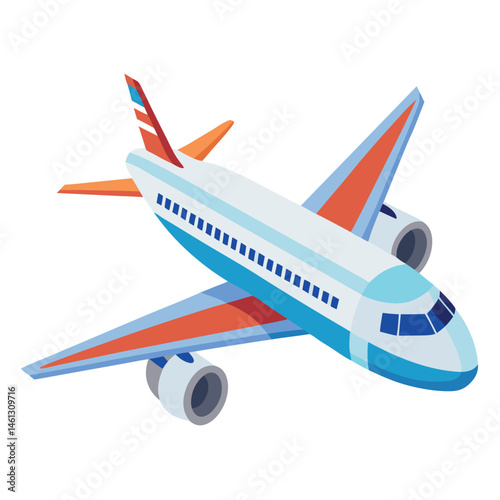 passenger aeroplane  vector image on the white background