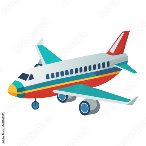 passenger aeroplane  vector image on the white background