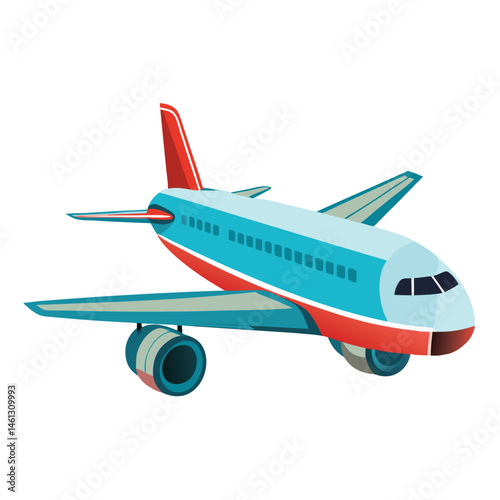passenger aeroplane  vector image on the white background