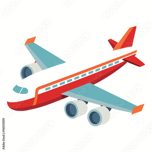 passenger aeroplane  vector image on the white background