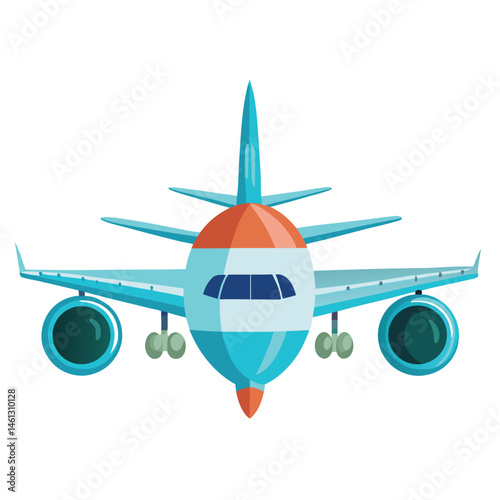 passenger aeroplane  vector image on the white background