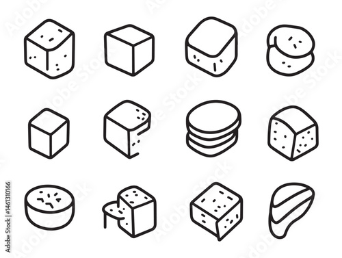 Crouton Food Line Art Collection for Creative Restaurant Branding Design