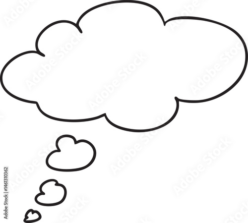 A simple cloud shape contains a heart with thought bubbles emanating from it.
