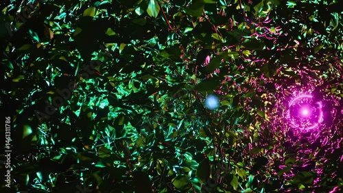 Abstract video with a dynamic, kaleidoscopic style. The overhead camera angle captures vibrant, swirling colors and light patterns in motion. Live desktop wallpaper.