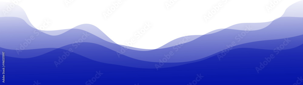 Naklejka premium Blue Wave Transparent Corner Border