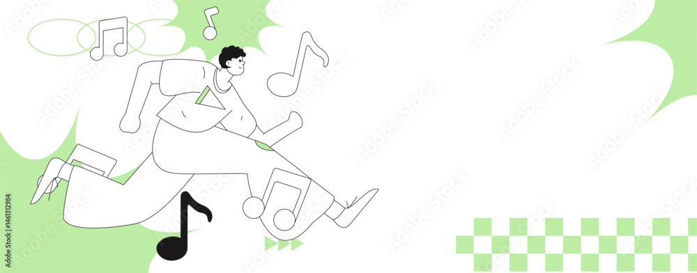 Fototapeta premium Music characters scene flat vector concept operation illustration 