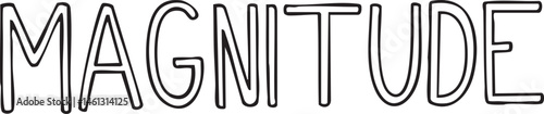 Bold stylized letters spell the word 'MAGNITUDE' in a minimalist