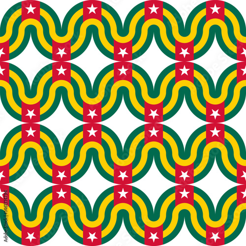 wave pattern of togo flag. abstract background for decoration. vector illustration