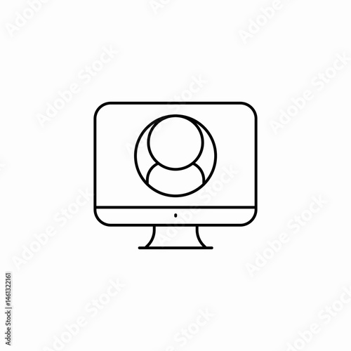 monitor user icon sign vector