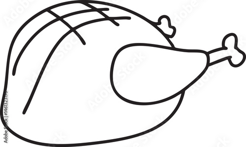 A roasted fowl rests on a white surface.