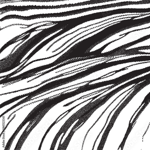 Abstract black and white stripes create a dynamic flowing