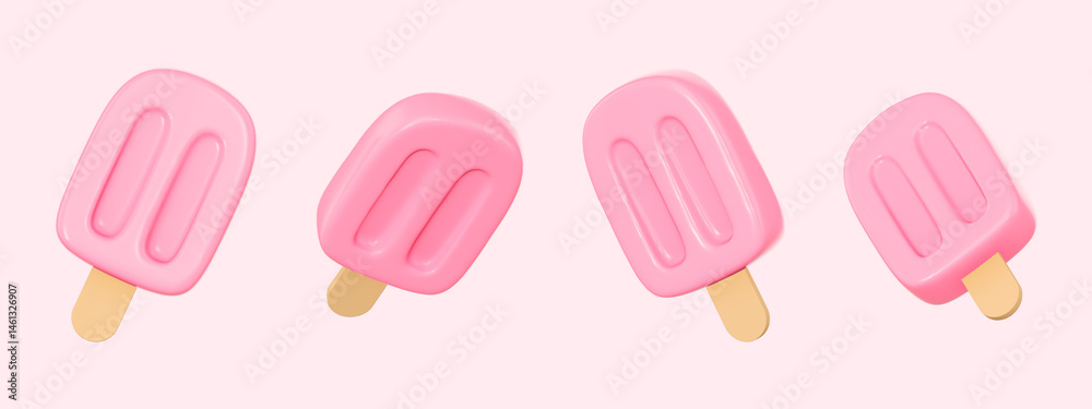 dessert, summer, pink, 3d, object dessert, summer, pink, 3d, object