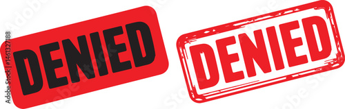 Denied red stamp text vector