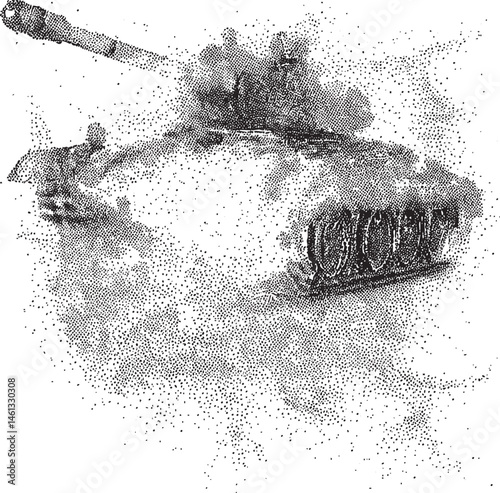 A dark tank rests on a textured white surface.