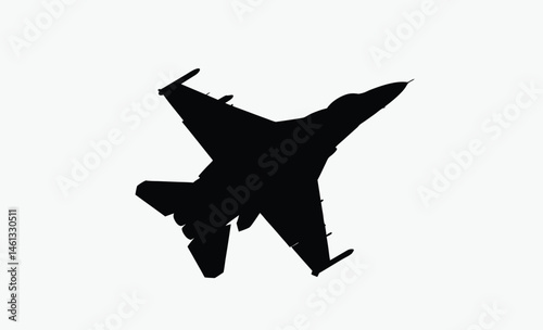 fighter jet silhouette, aircraft vector illustration, military jet icon, aviation silhouette art, jet plane black silhouette