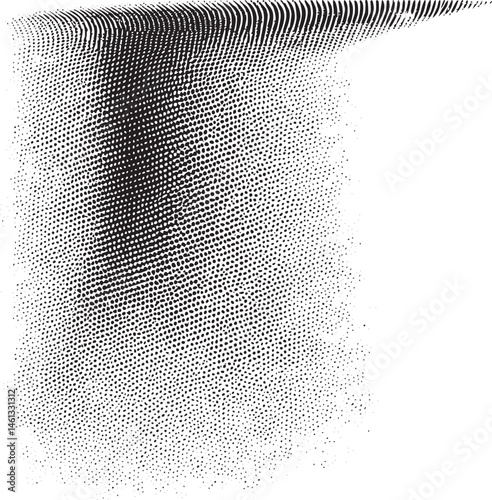 A dynamic textured wave of small dots transitions from dark to light.