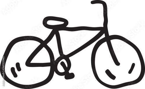 A simple black and white bicycle