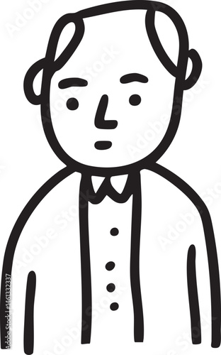 A distinguished man in a formal suit with a bow tie stands in profile.