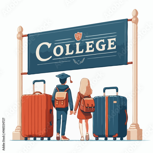 College students with luggage