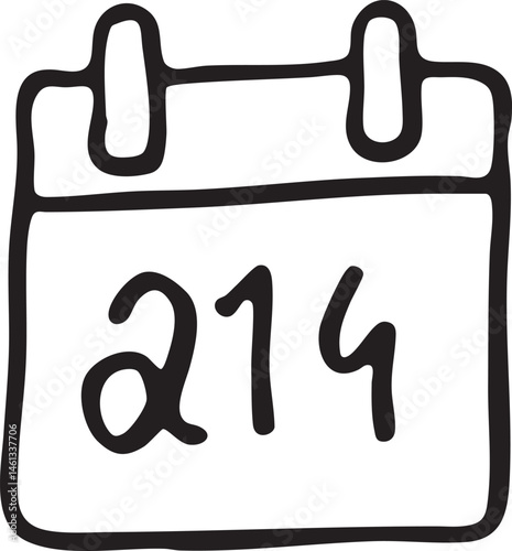 A simple calendar page displays the number 214.