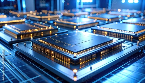 Computer Chip Array Modern Technology